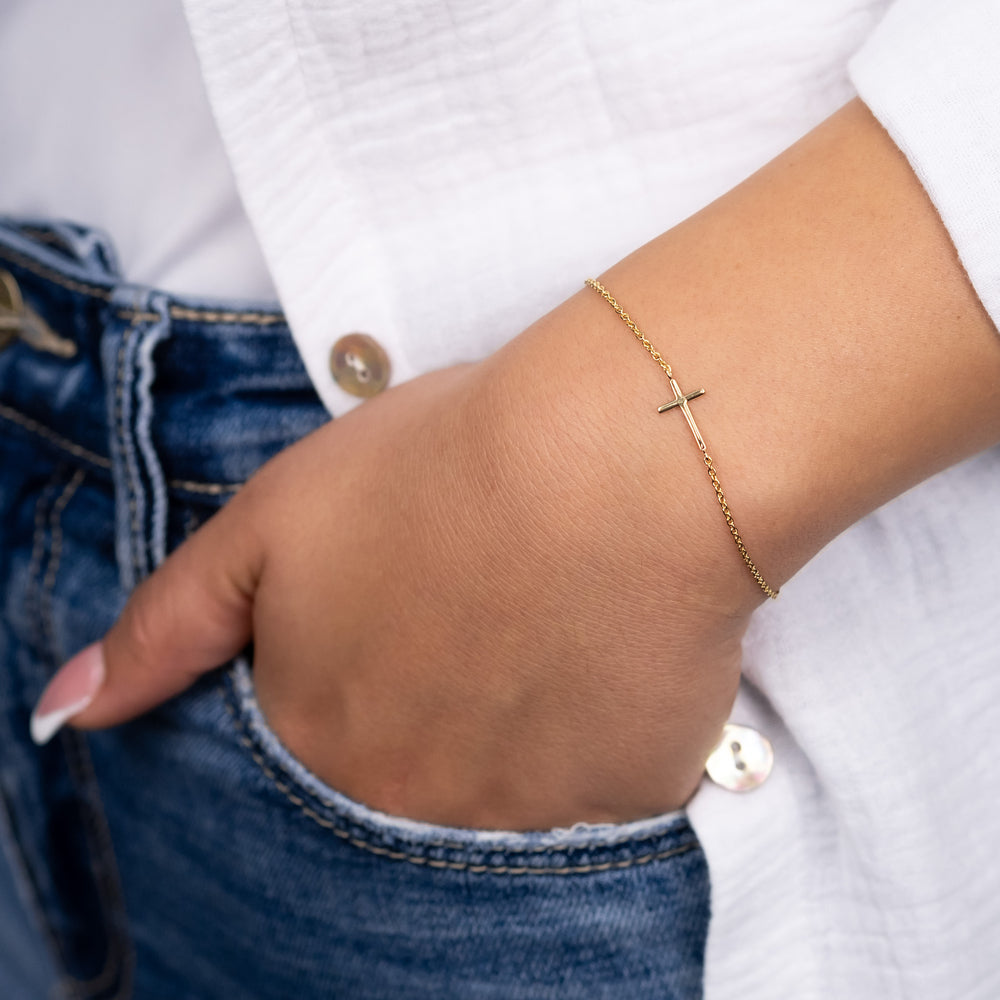 Engelsrufer Kreuz Bracciale Argento 925 Croce Oro
