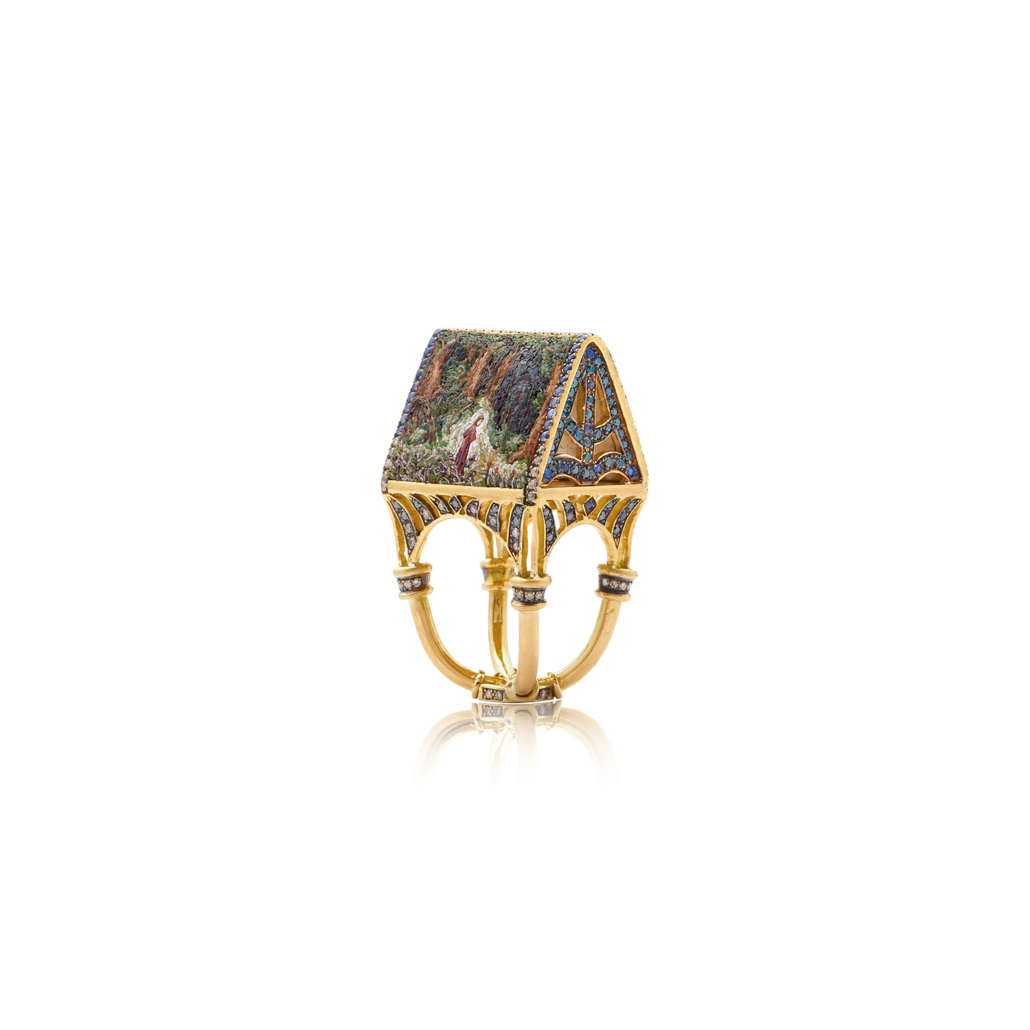 Le Sibille Scriptorium Anello oro diamanti zaffiri