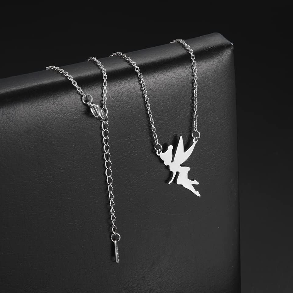Eueavan Collana Fata Campanellino Argento Ballerina