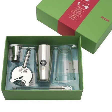 Alessi Il Bar 5050SET Set Cocktail 4 Pezzi Acciaio Vetro