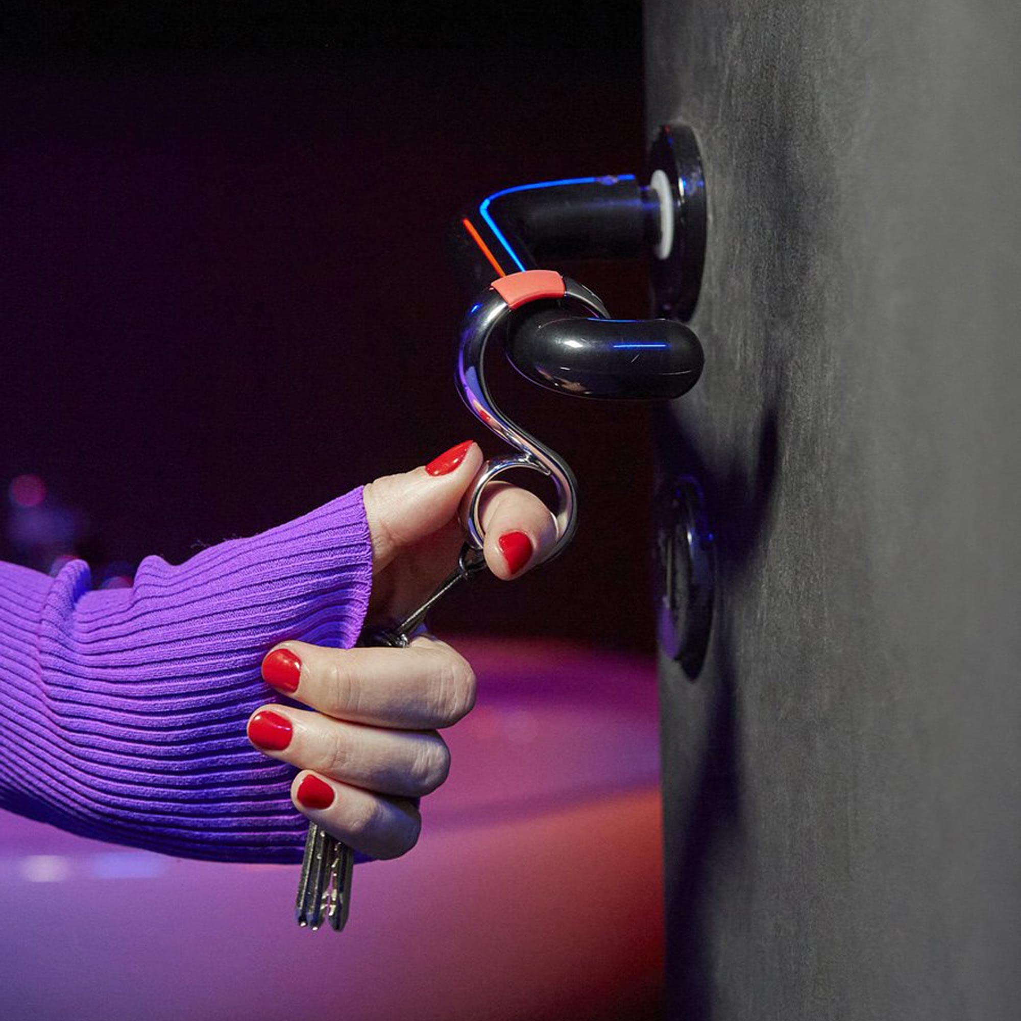Alessi StaySafe portachiavi no touch nero zama