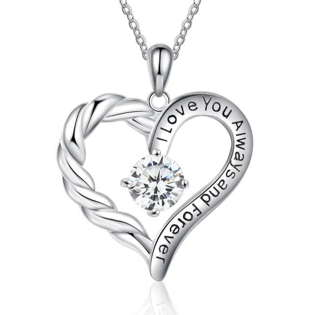 Jessemade Gioielli Collana Cuore Argento 925 Birthstone Mamma