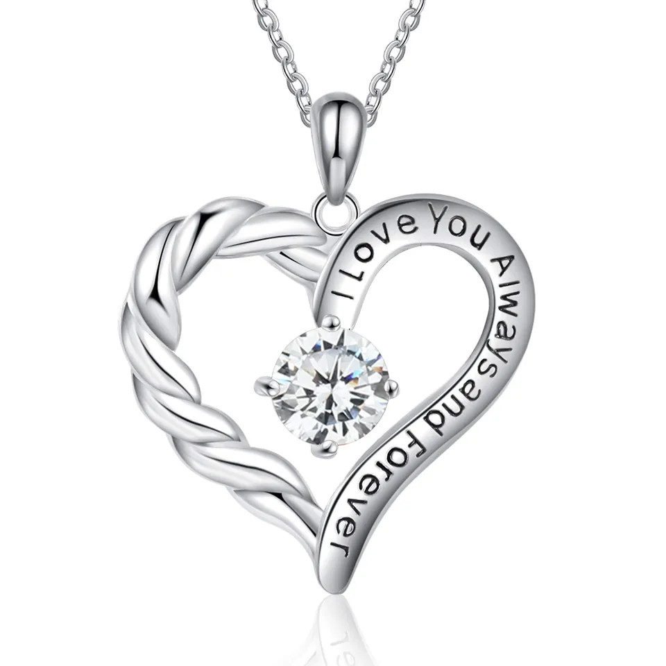 Jessemade Gioielli Collana Cuore Argento 925 Birthstone Mamma