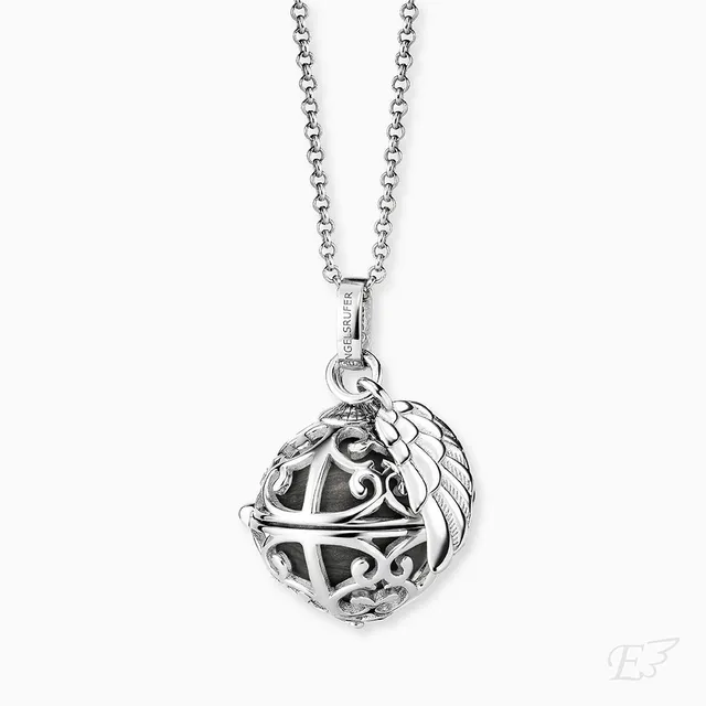 Engelsrufer Collana Argento 925 Chiama Angeli Grigio XS Ala