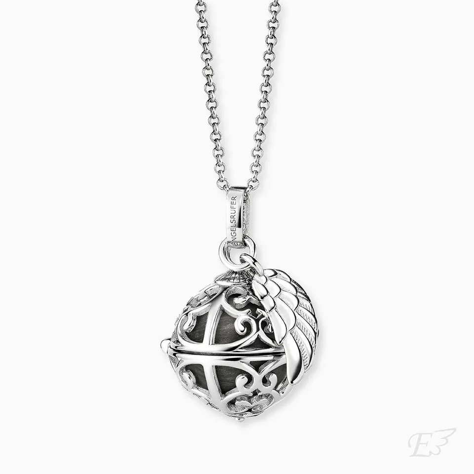 Engelsrufer Collana Argento 925 Chiama Angeli Grigio XS Ala
