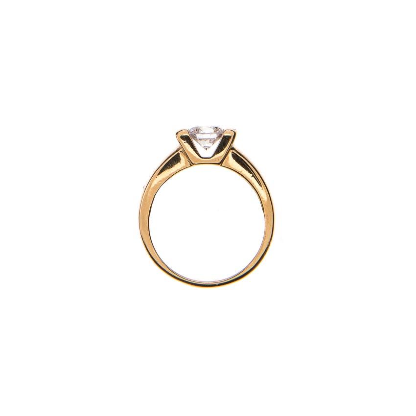 Chic Ad Hoc Anello Solitario Argento Placcato Donna