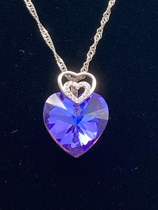 INFINIONLY Fashion Necklaces Collana Cuore Oceano Blu 45cm
