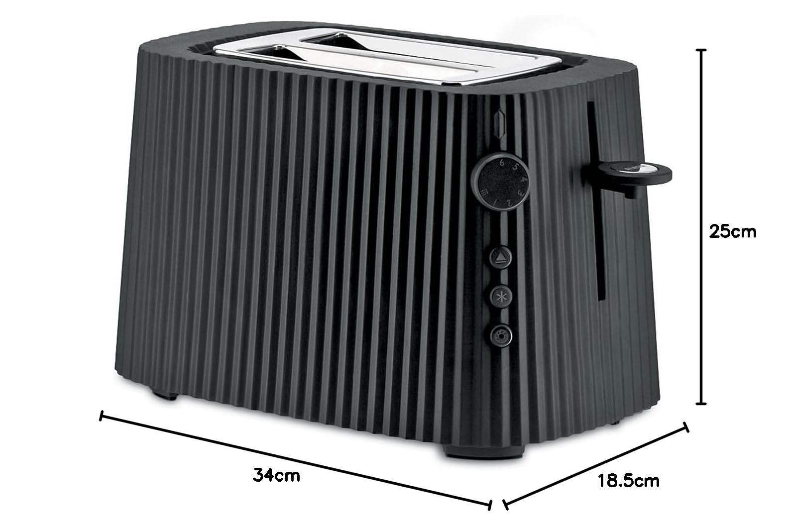 Alessi Plissé MDL08 B tostapane nero 850 W