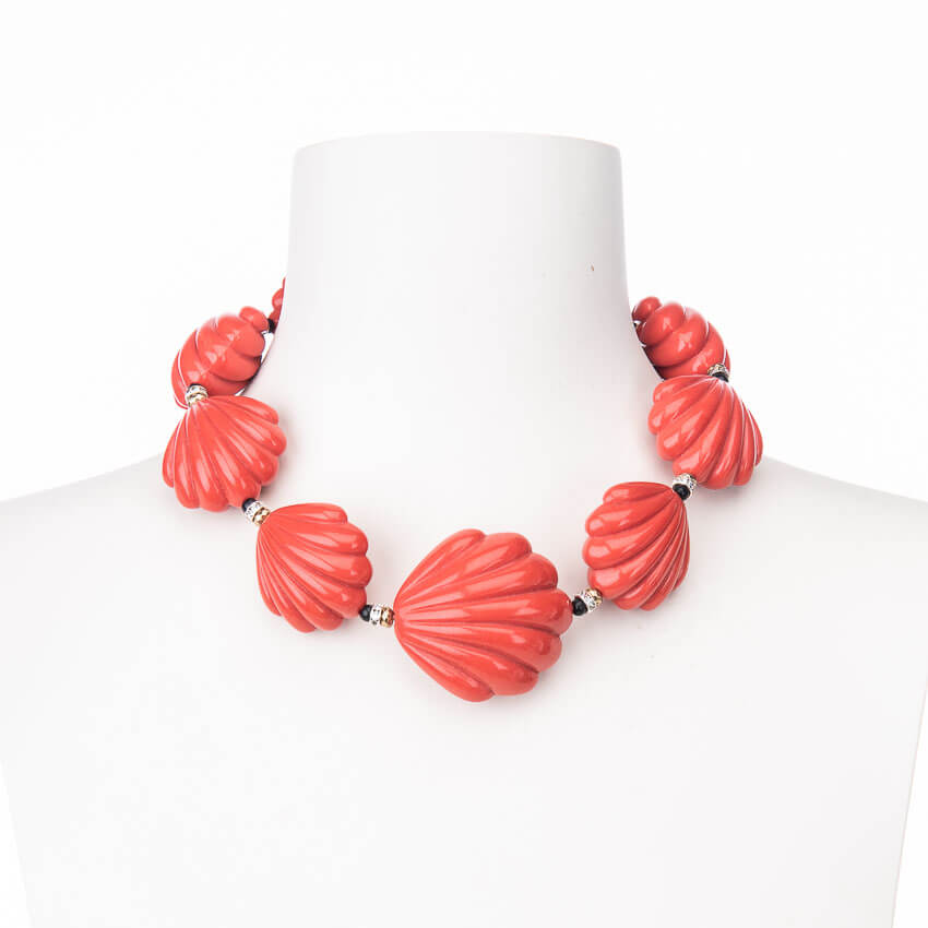 Chic Ad Hoc Collane Collana girocollo conchiglie rosso corallo