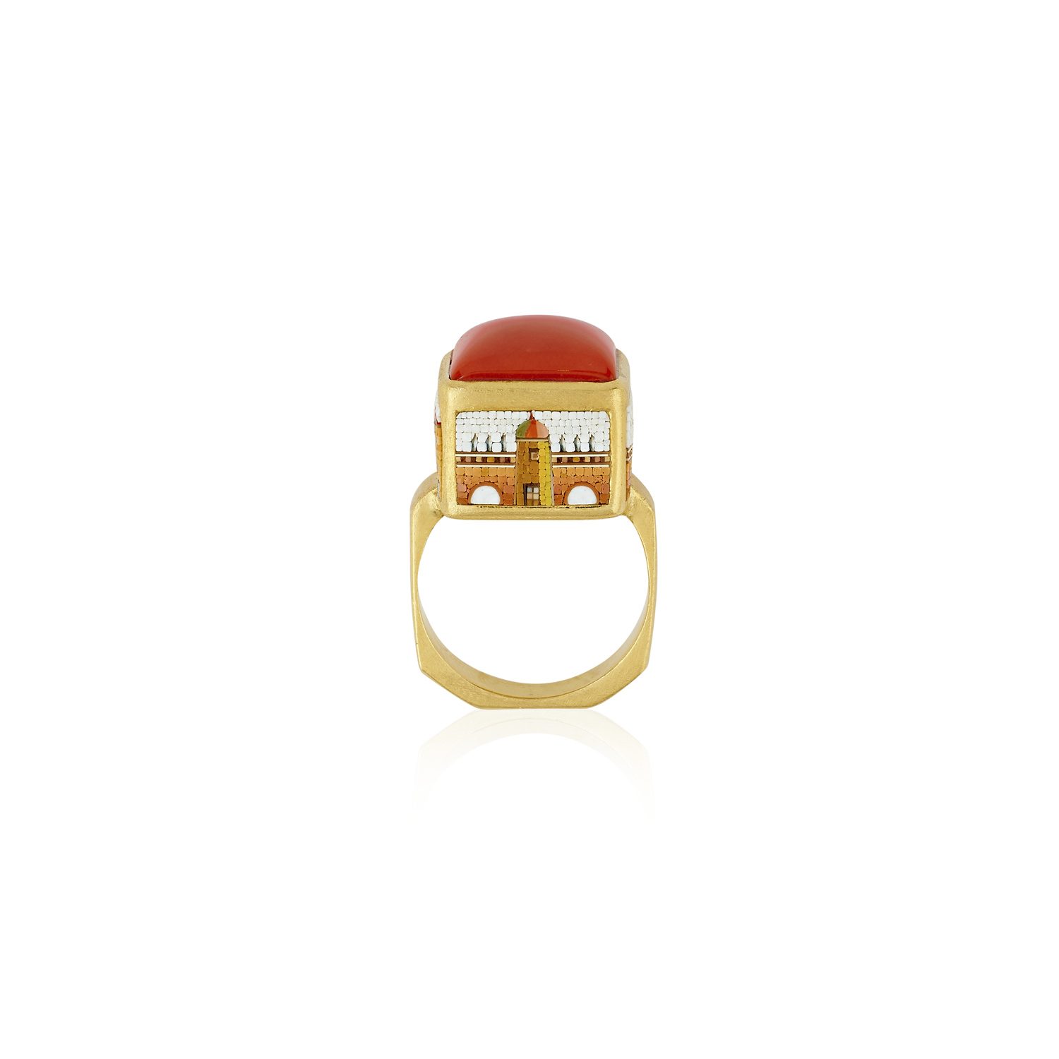Le Sibille Anelli Cubo anello oro corallo rosso