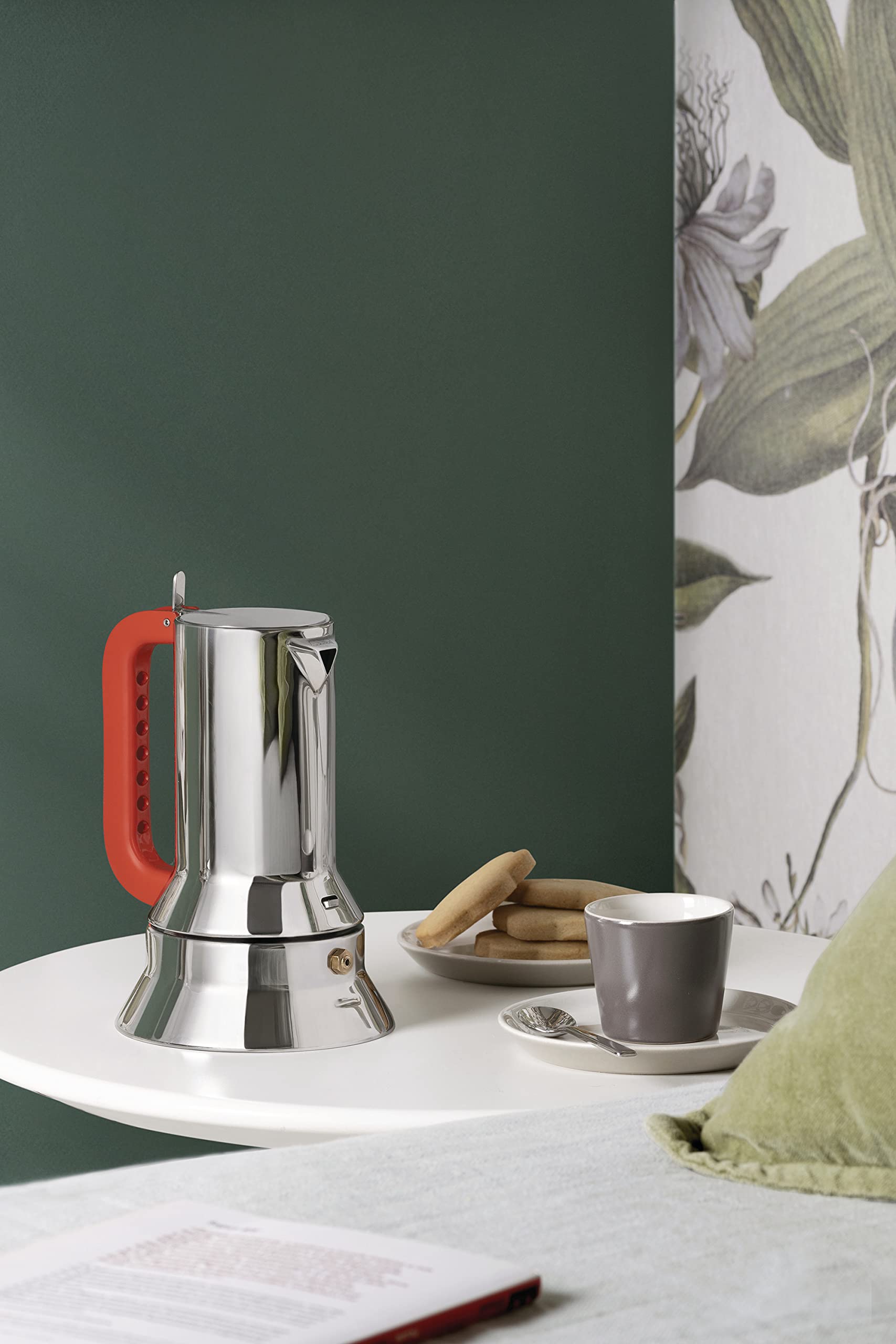 Alessi 9090/3 Manico Forato moka 3 tazze arancio