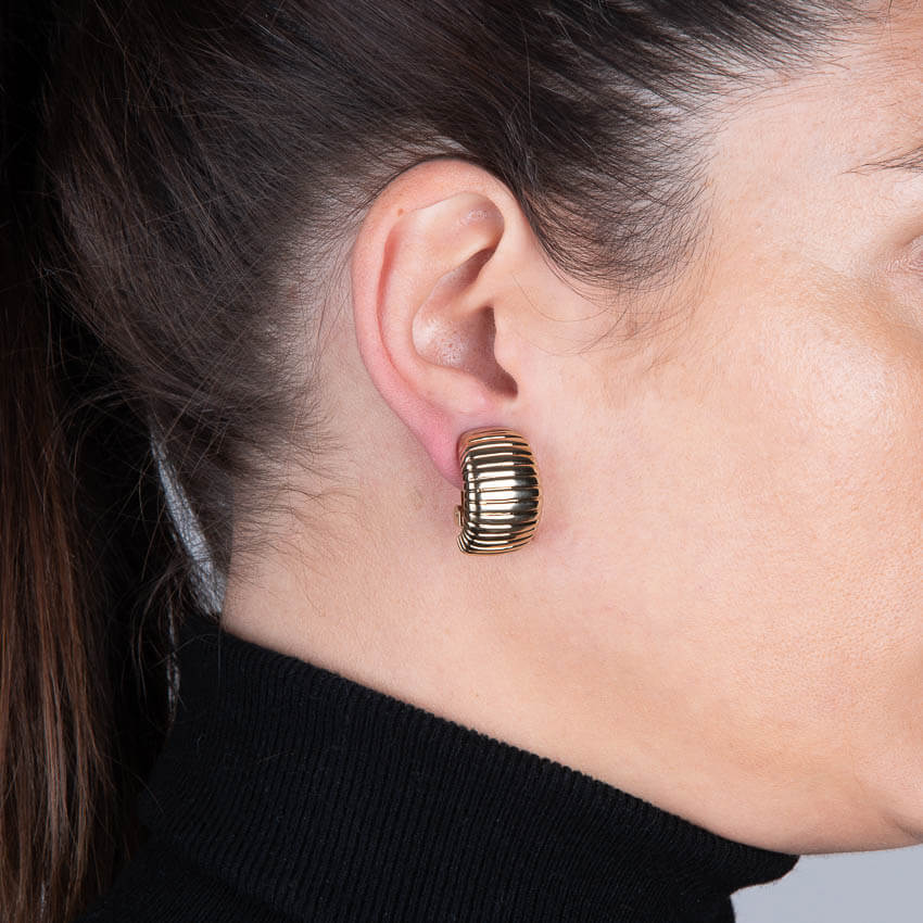 Chic Ad Hoc Orecchini tubo gas orecchino oro clip