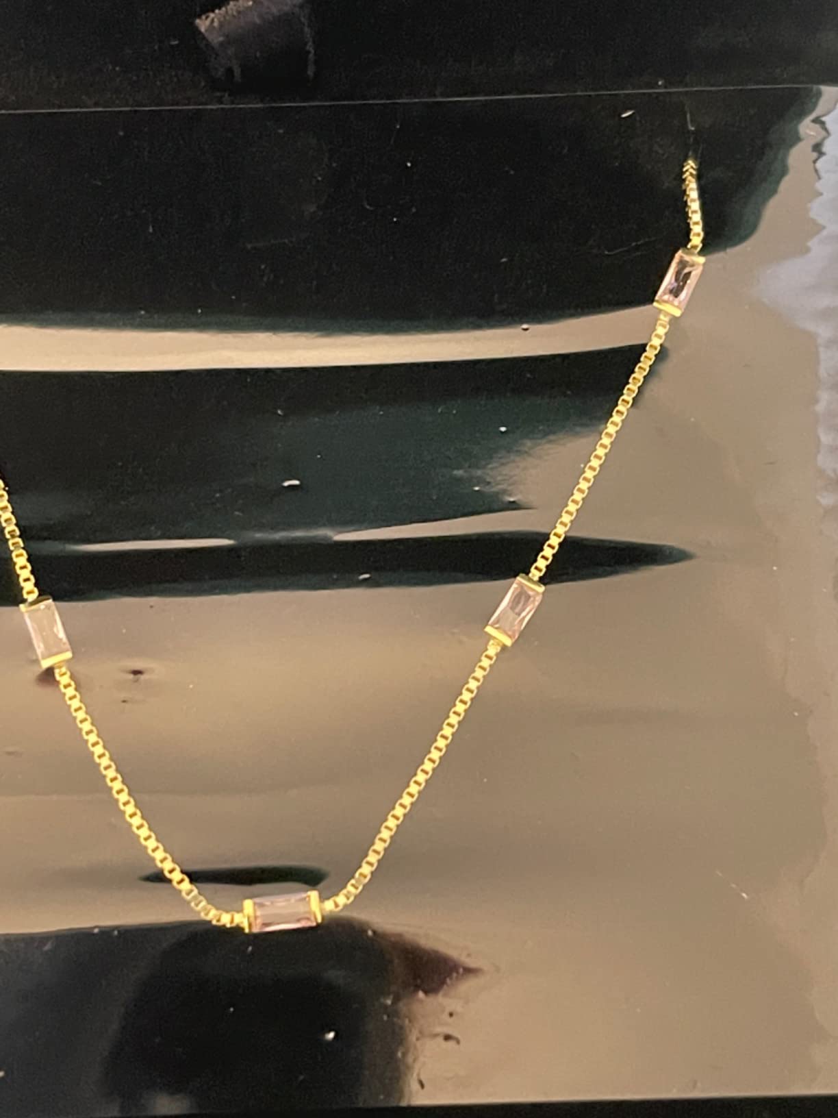 Louisa Secret Necklaces Collana Zirconi Baguette Argento Oro 14k