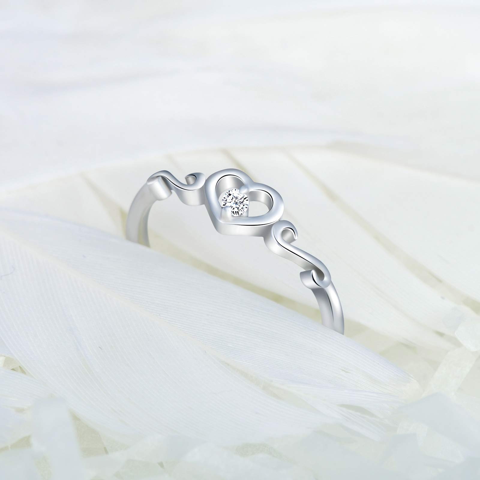 Infinionly Fashion anello argento 925 cuore regolabile zirconi