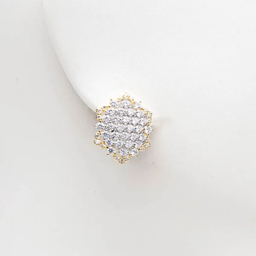 Chic Ad Hoc Orecchini Clip Merletto Orecchini Oro Argento Zirconi