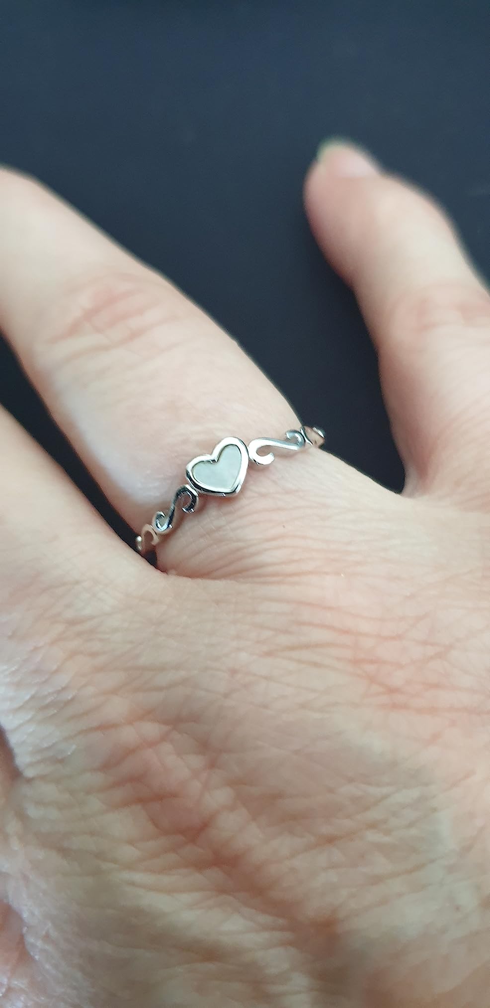 INFINIONLY Fashion Rings anello argento 925 cuore regolabile