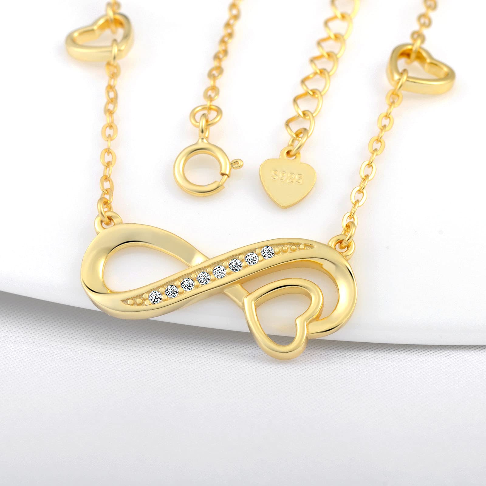 INFINIONLY Fashion Necklaces collana infinito cuore oro argento 925
