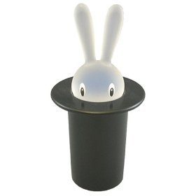 Alessi Magic Bunny ASG16 B Portastuzzicadenti Resina Nero 14 cm