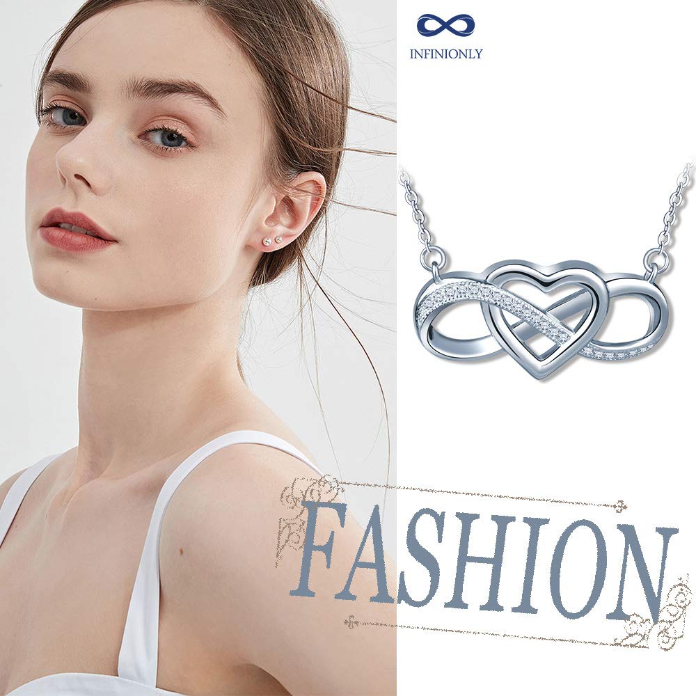 Infinionly Fashion collana argento 925 cuore infinito zircone
