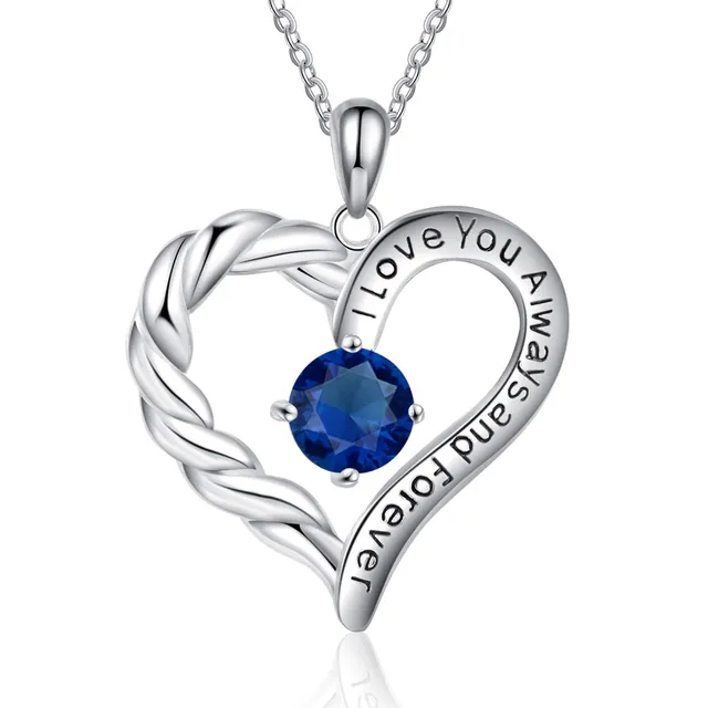 Jessemade Gioielli Collana Cuore Argento Birthstone Mamma