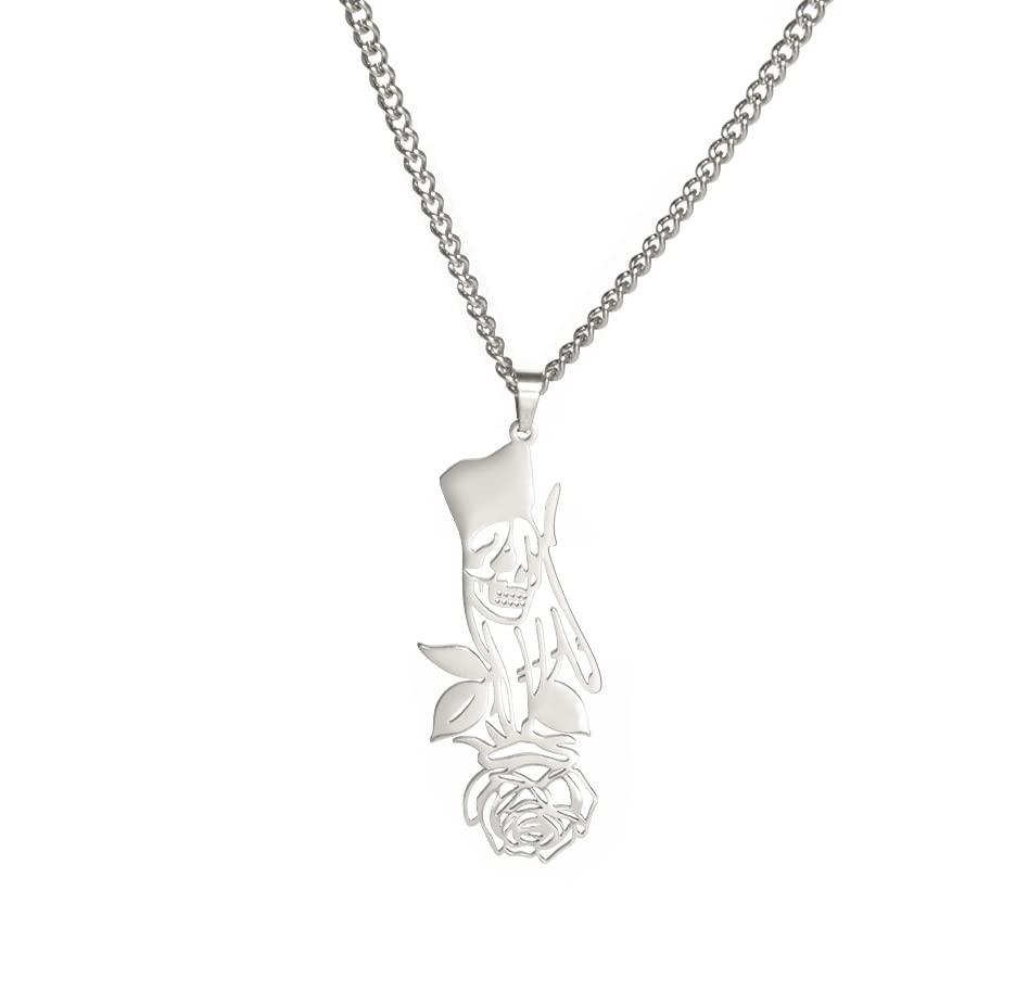 EUEAVAN Necklaces collana teschio rosa gotica girocollo