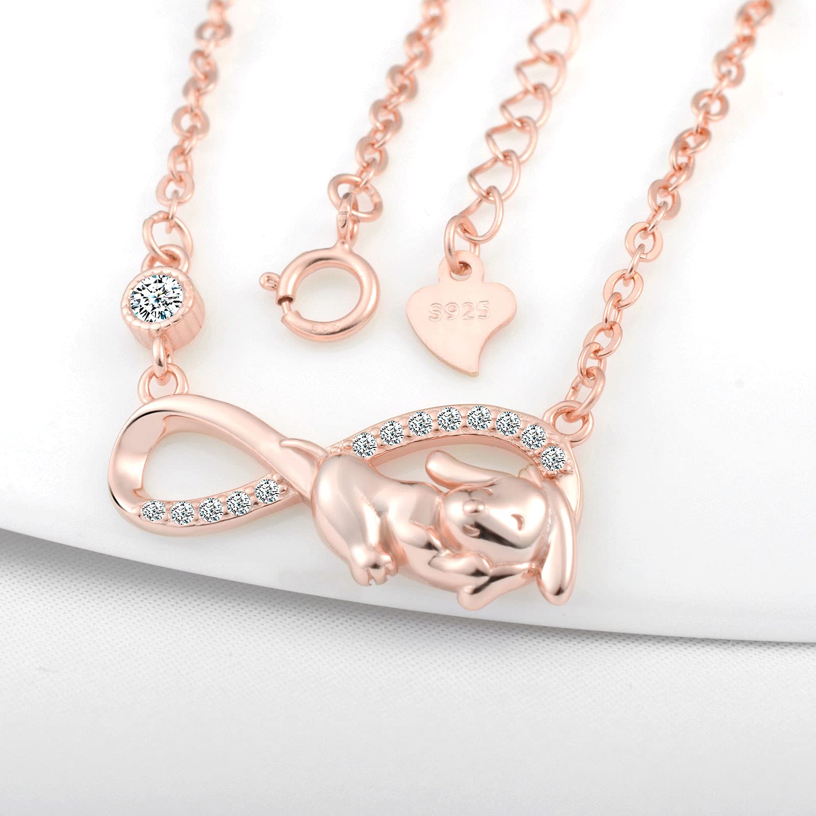 INFINIONLY Fashion Necklaces collana infinito cucciolo oro rosa