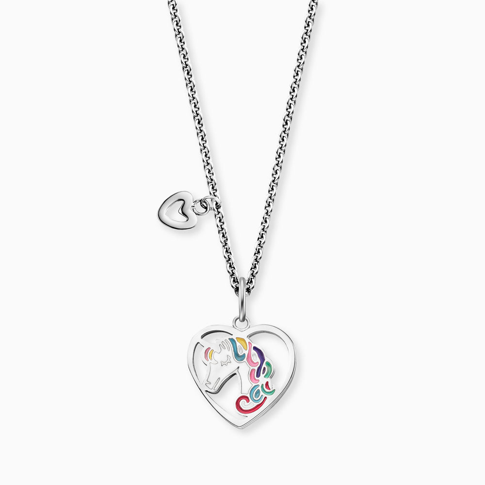 Engelsrufer Kinder collana unicorno acciaio smalto bambina