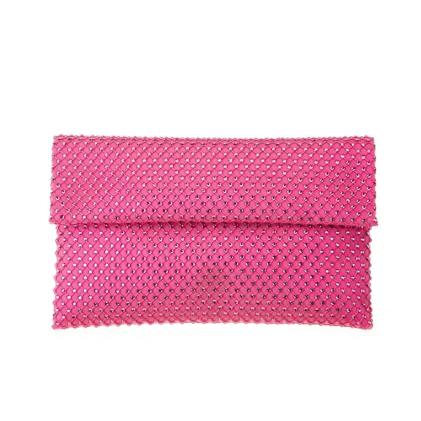 Chic Ad Hoc Borse Pochette tessuto microcristalli fuxia