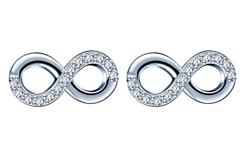 Infinionly Orecchini Infinito Argento 925 Zirconi Donna