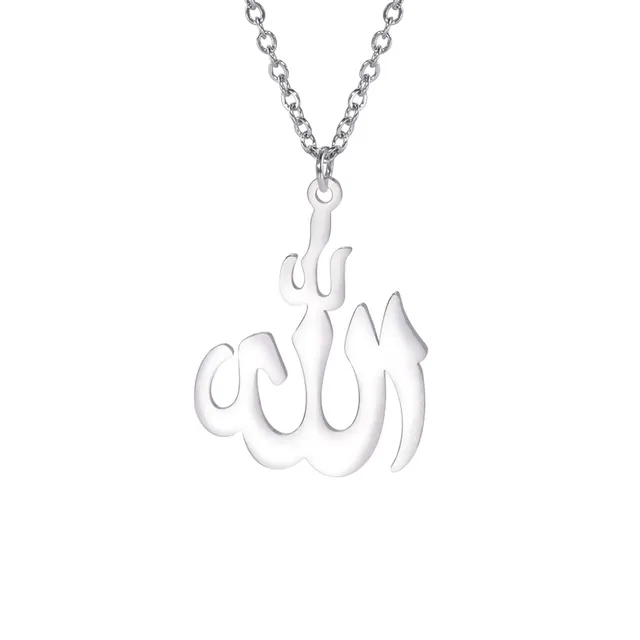 EUEAVAN collana Allah argento2 ciondolo arabo religioso