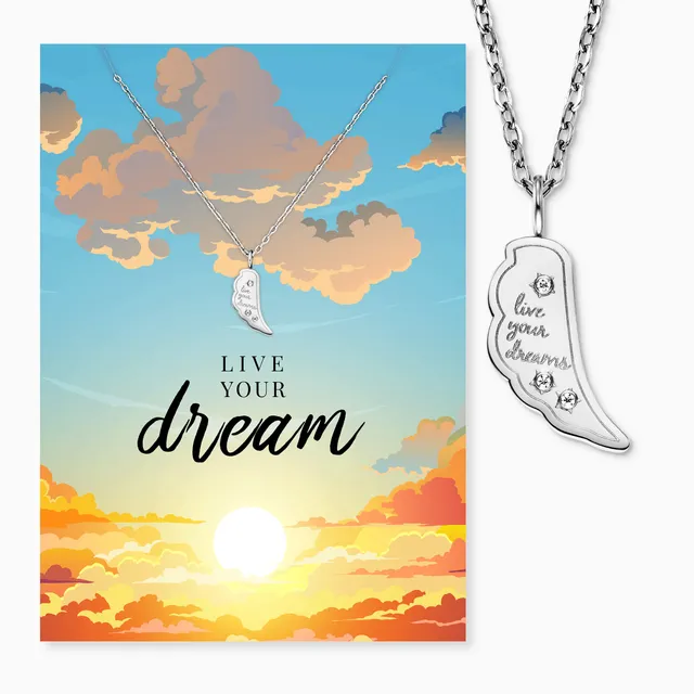 MySteel by Engelsrufer Collana Ala Live Your Dream Zirconia