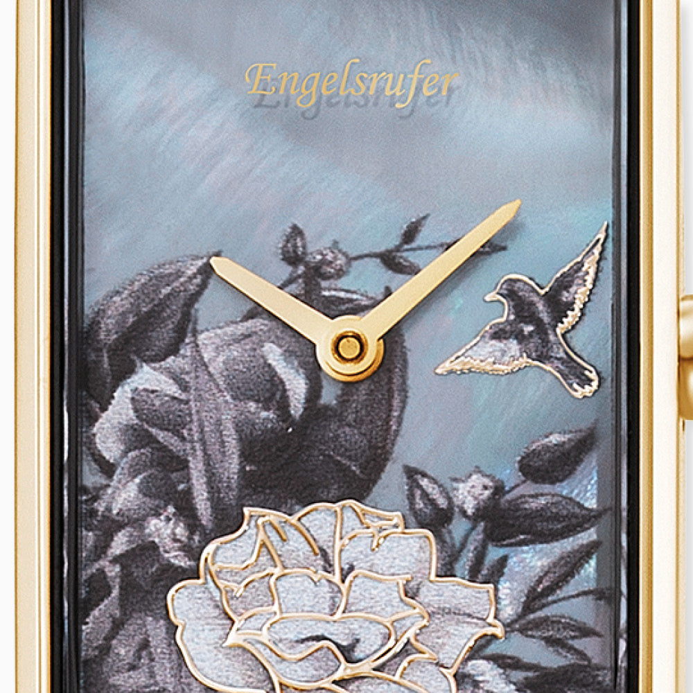 Engelsrufer Romantic Garden orologio oro madreperla blu 21cm