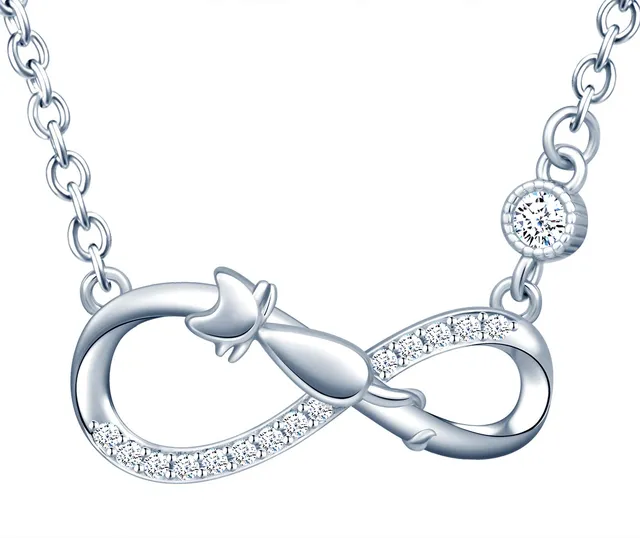 INFINIONLY Collana Infinito Argento 925 Zirconio Donna Silver