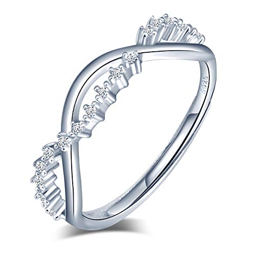 INFINIONLY Fashion Rings anello aperto infinito argento 925 zirconi