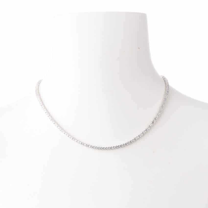 Chic Ad Hoc Collana Tennis Girocollo Argento Zirconi