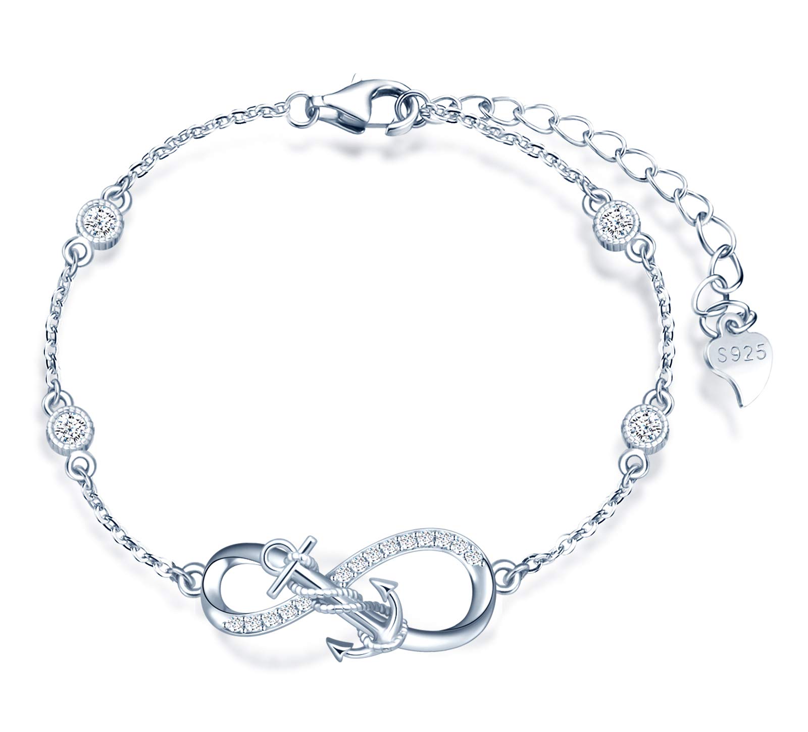 INFINIONLY bracciale infinito argento 925 stella zircone