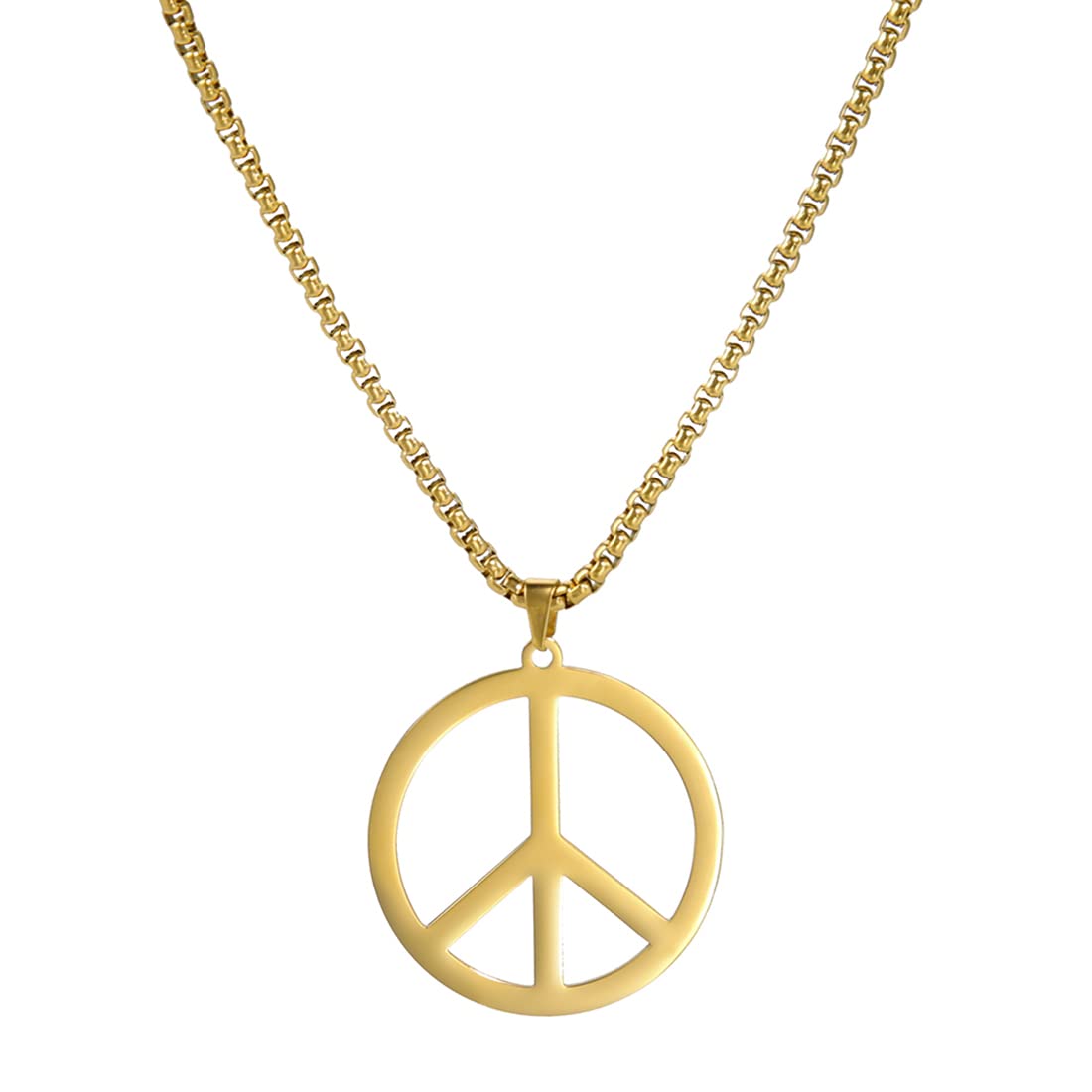 EUEAVAN Necklaces collana segno pace rotonda argento