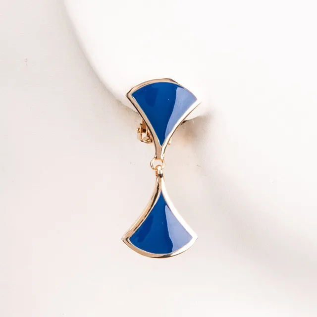 Chic Ad Hoc Orecchini clip ventaglio oro e blu