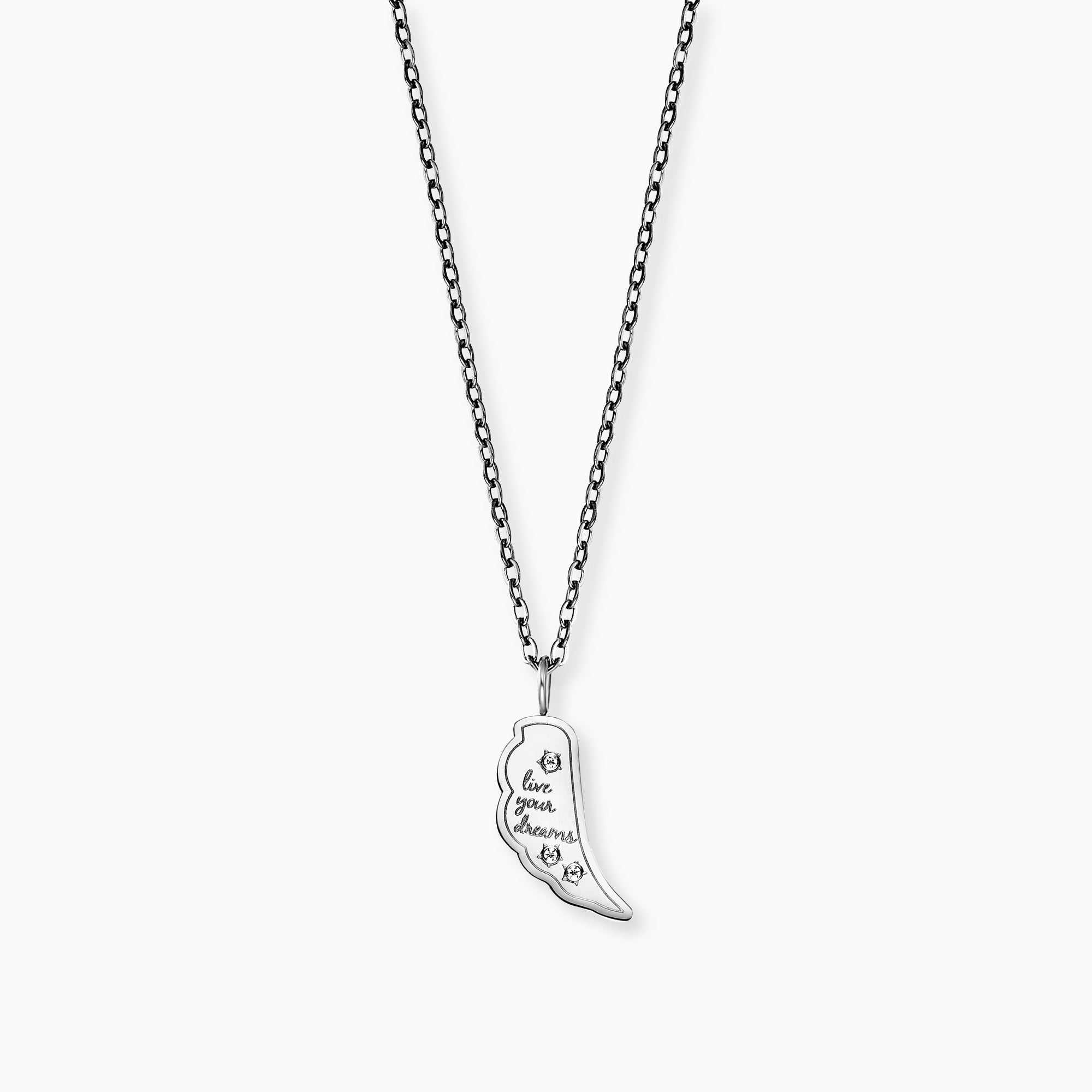 MySteel by Engelsrufer Collana Ala Live Your Dream Zirconia