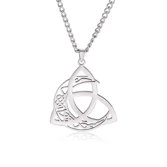 EUEAVAN Necklaces collana luna celtica mezzaluna Trinity vintage
