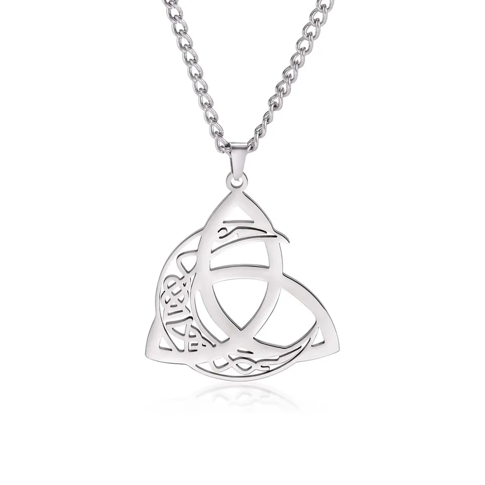 EUEAVAN Necklaces collana luna celtica mezzaluna Trinity vintage
