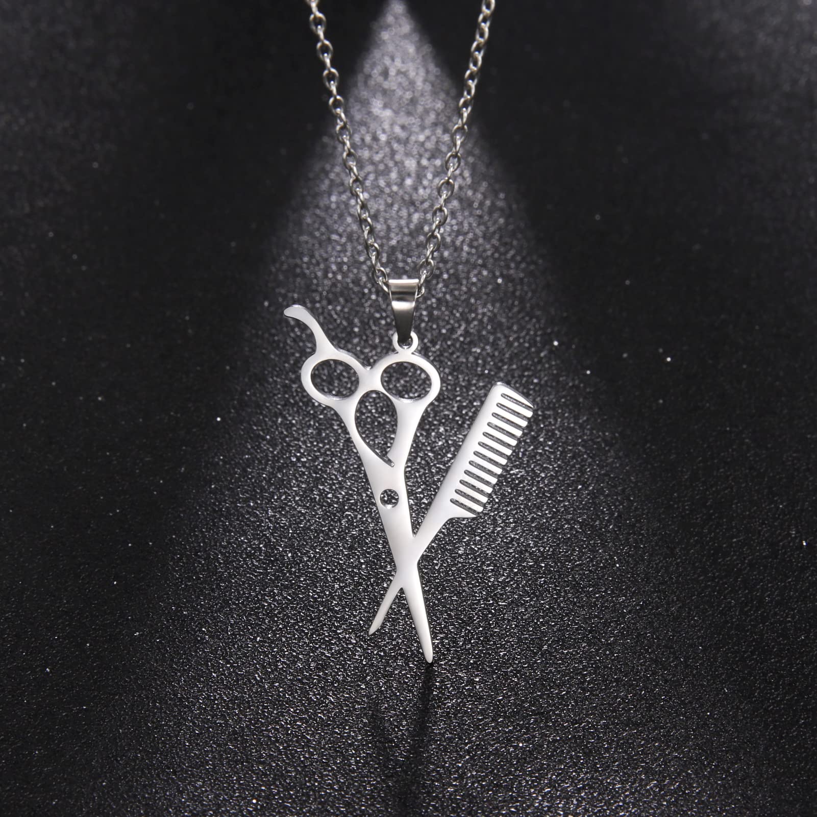 EUEAVAN Necklaces Forbici Collana Acciaio Unisex