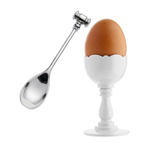 Alessi Dressed MW14SET Portauovo Bianco Acciaio Cucchiaio