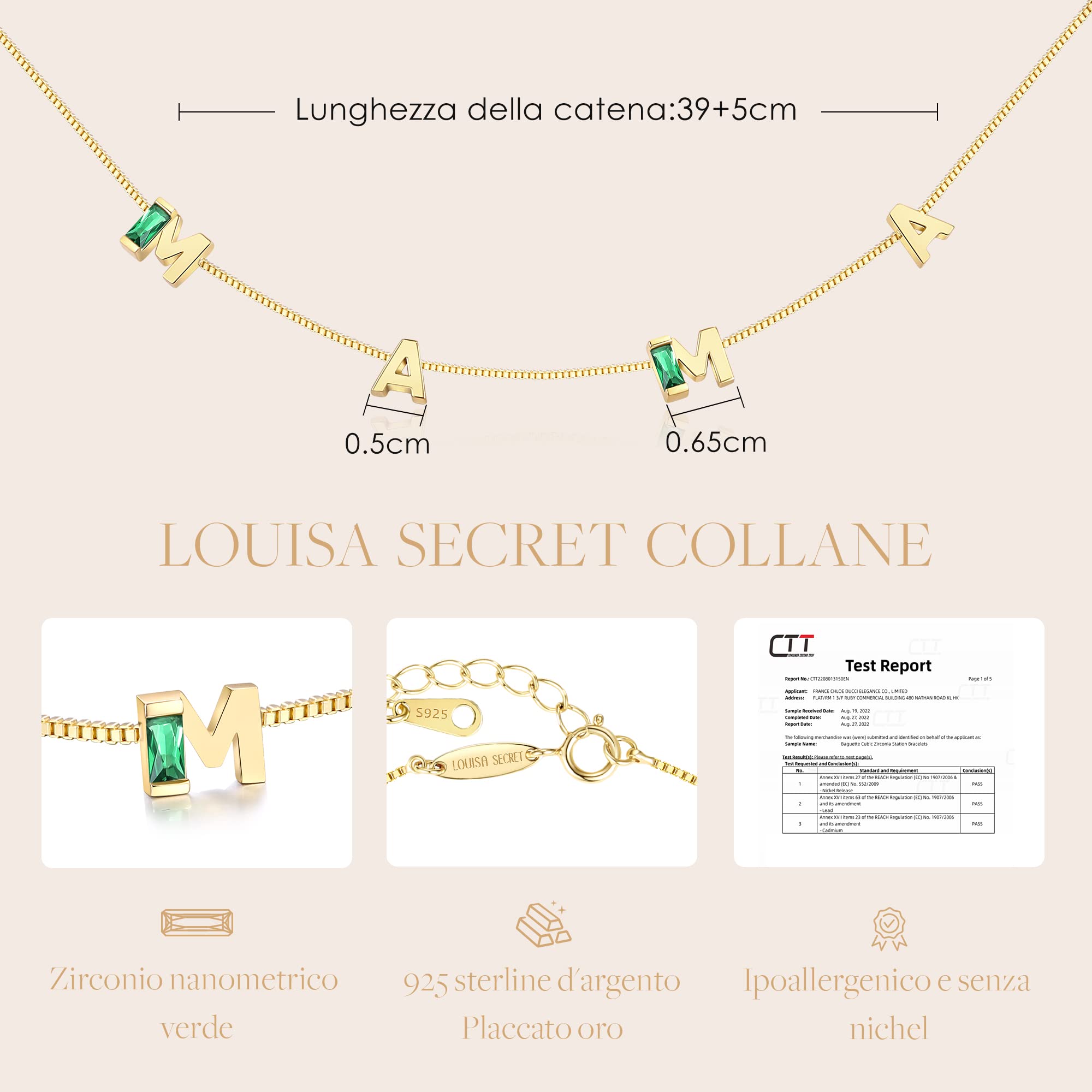 LOUISA SECRET Maman bracciale argento 925 verde zirconi