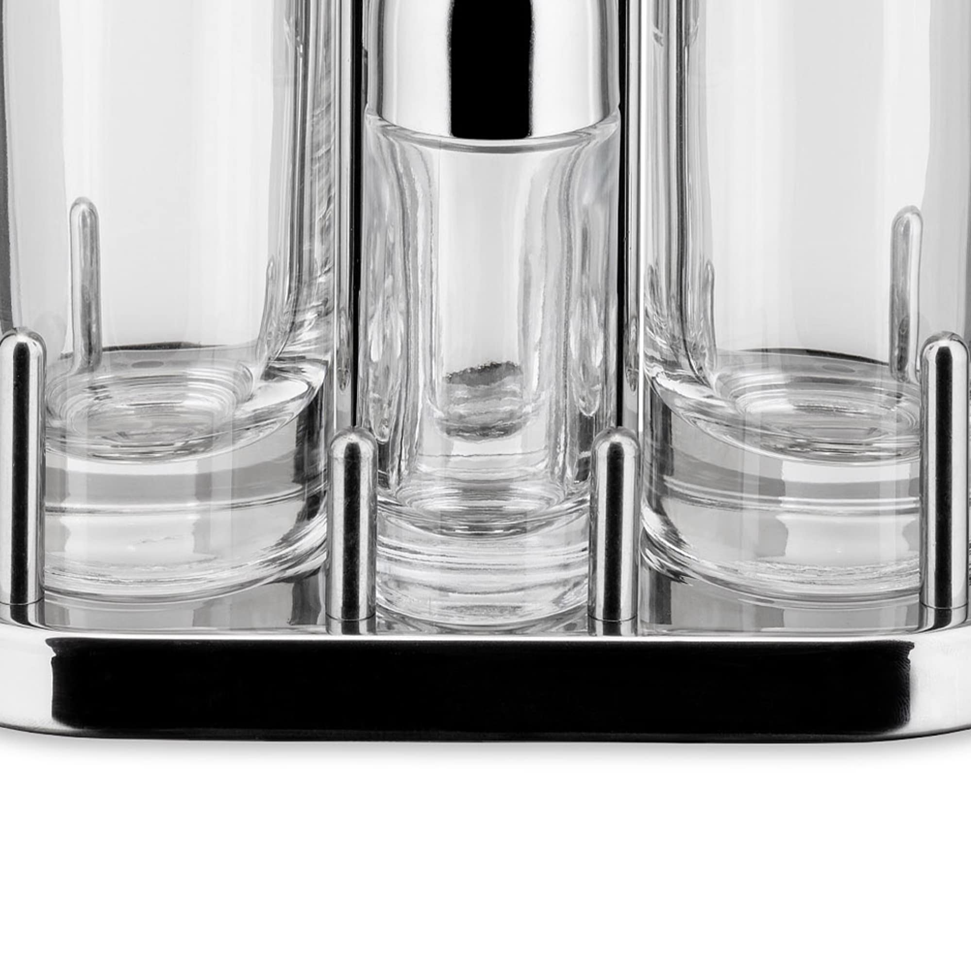 Alessi 5070 set portacondimenti acciaio e vetro 4 pezzi