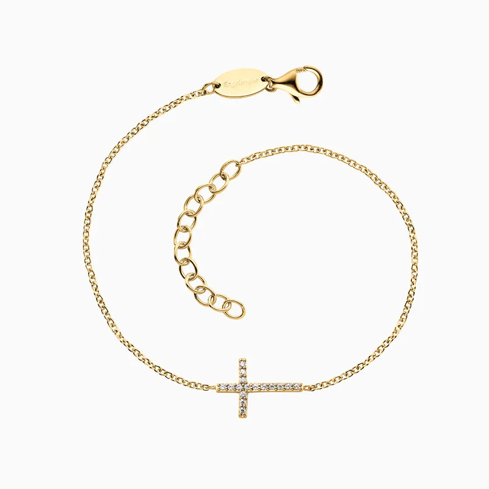 Engelsrufer Bracciale Argento 925 Croce Oro Zirconia