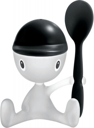 Alessi Cico ASG23 B Portauovo Spargisale Bianco/Nero Resina