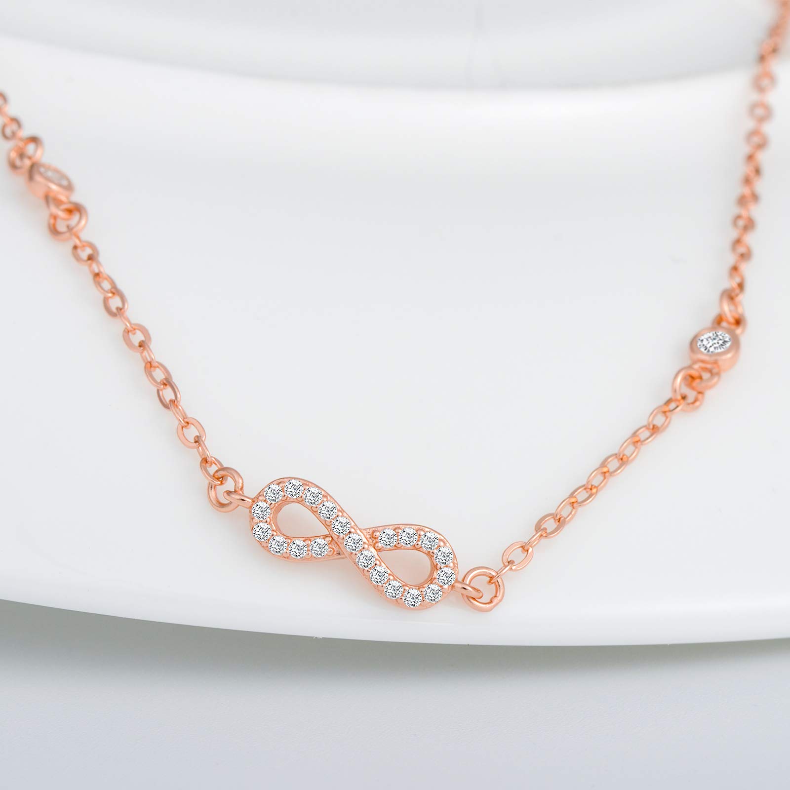 Infinionly Fashion Bracciale Infinito Argento Oro Rosa