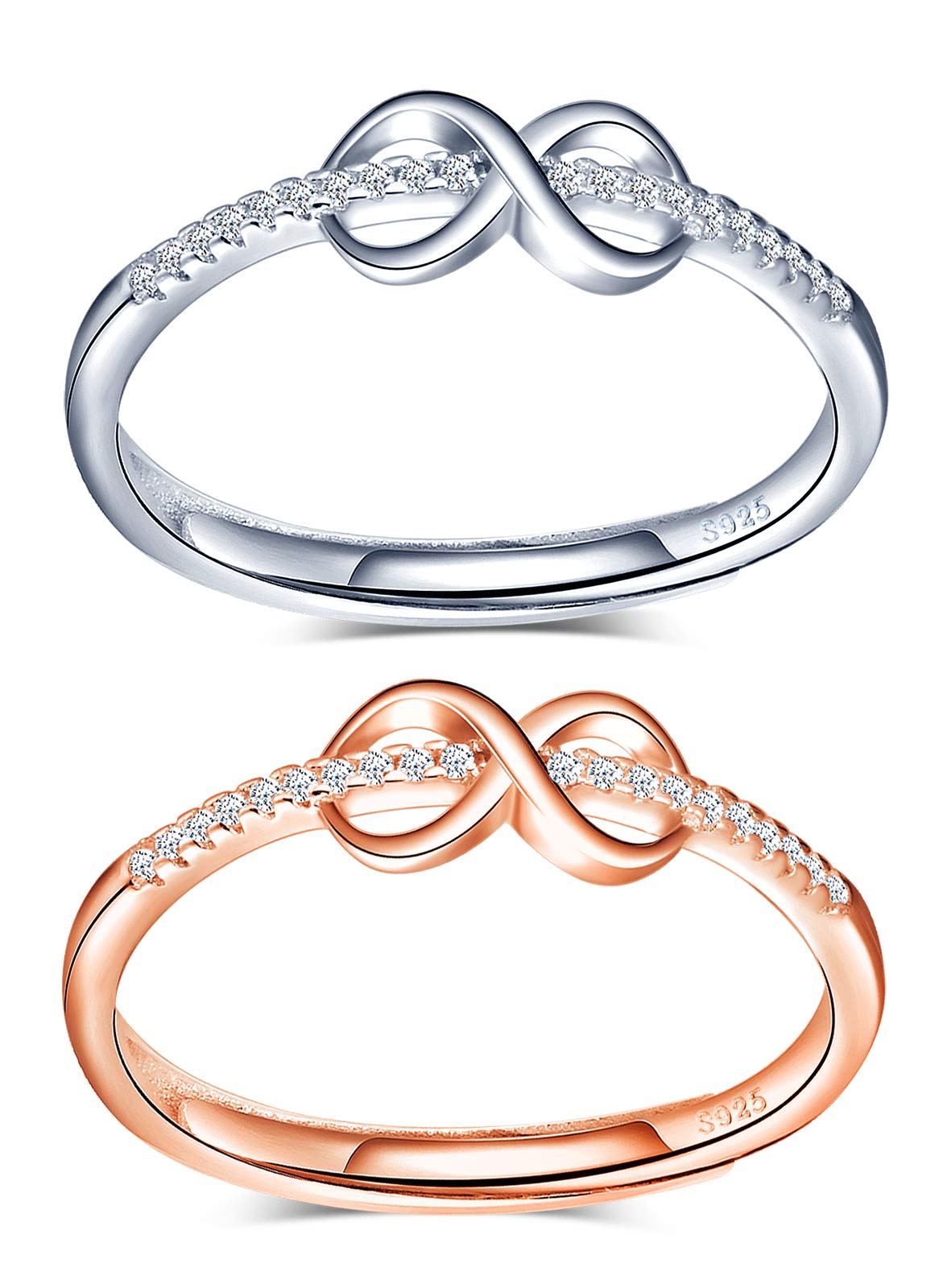 Infinionly Fashion anello argento 925 infinito regolabile Silver