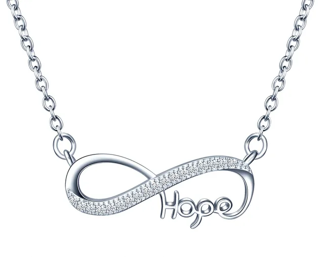 INFINIONLY Fashion Necklaces collana argento Silver-n zirconi
